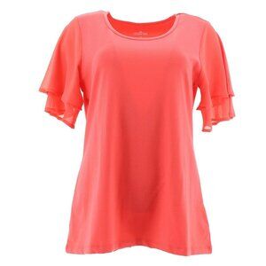 Lemon Way Jersey Knit Flutter - SLV Top 648-404